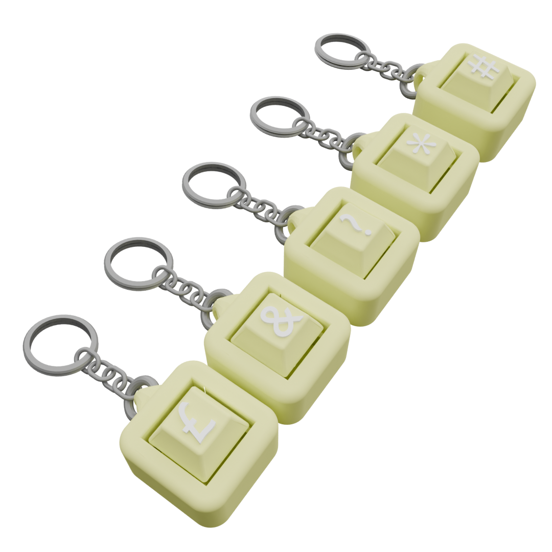 Pack of 5 Personalized Keycap Keychains – 1 Button Each