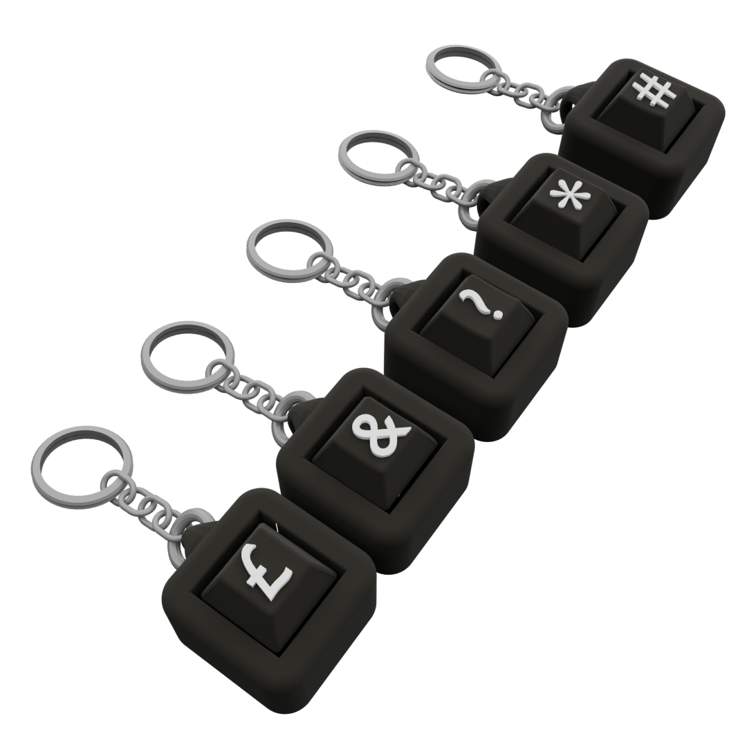 Pack of 5 Personalized Keycap Keychains – 1 Button Each