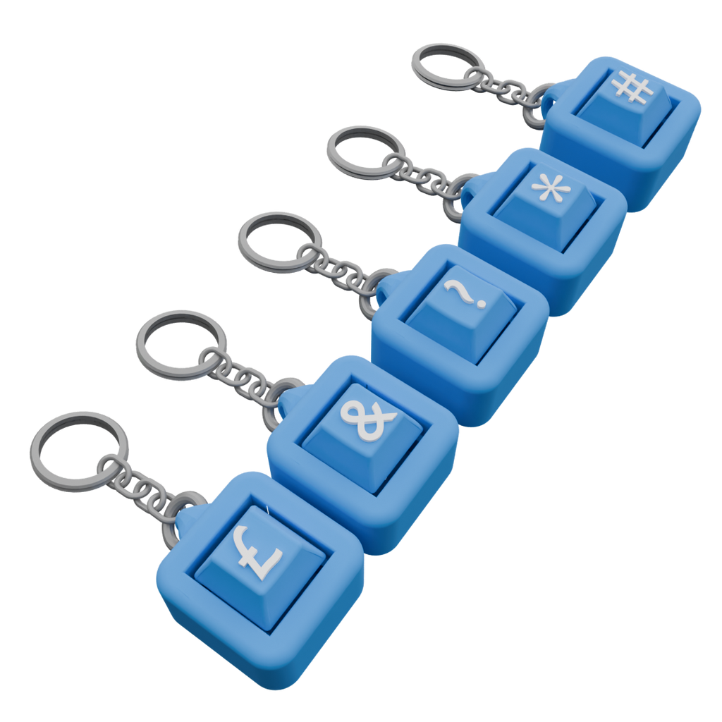 Pack of 5 Personalized Keycap Keychains – 1 Button Each