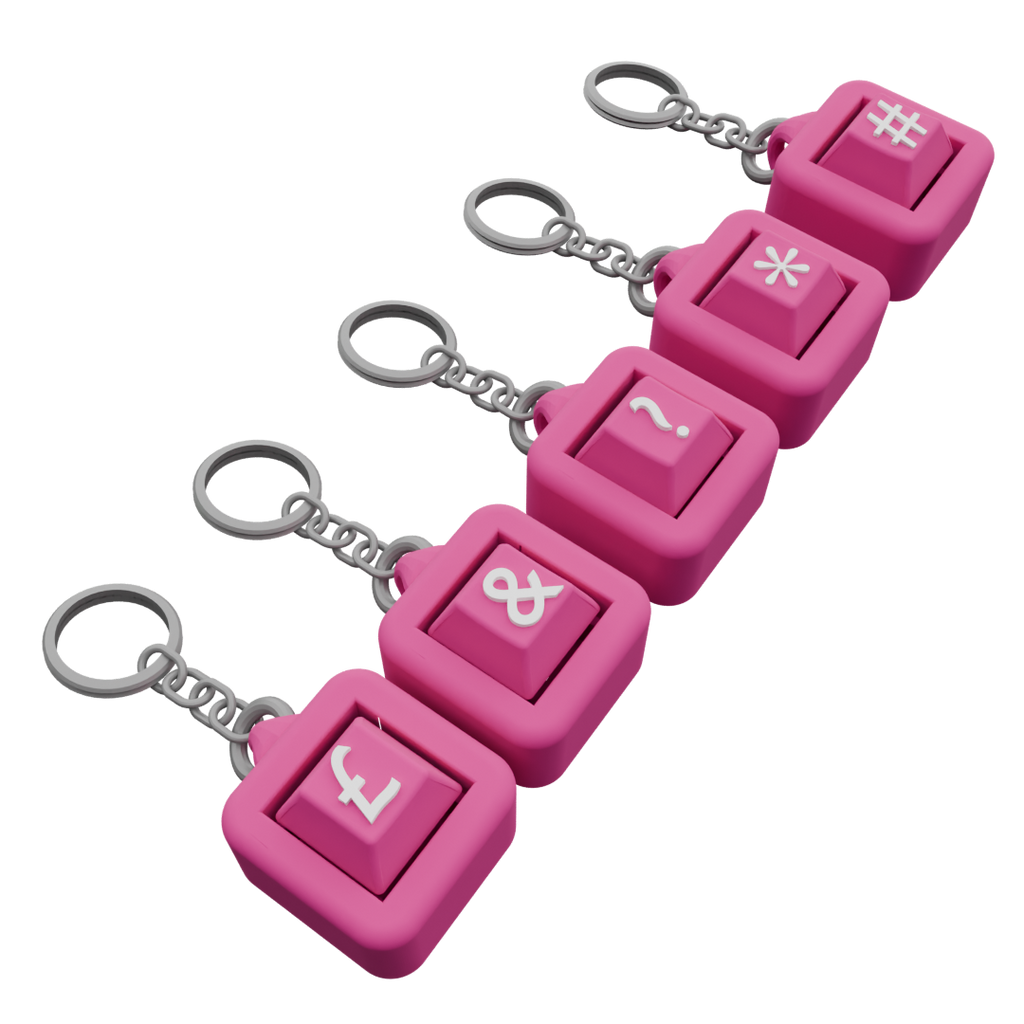 Pack of 5 Personalized Keycap Keychains – 1 Button Each
