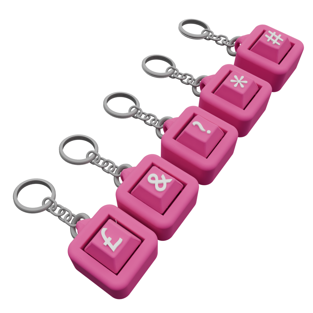 Pack of 5 Personalized Keycap Keychains – 1 Button Each