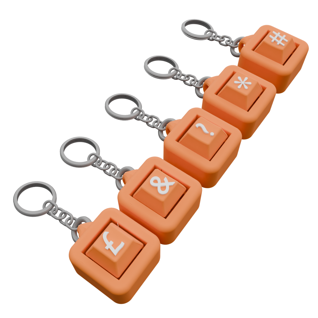 Pack of 5 Personalized Keycap Keychains – 1 Button Each