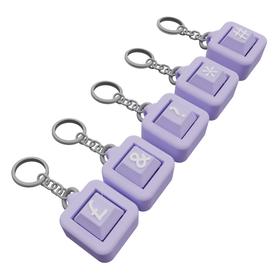 Pack of 5 Personalized Keycap Keychains – 1 Button Each