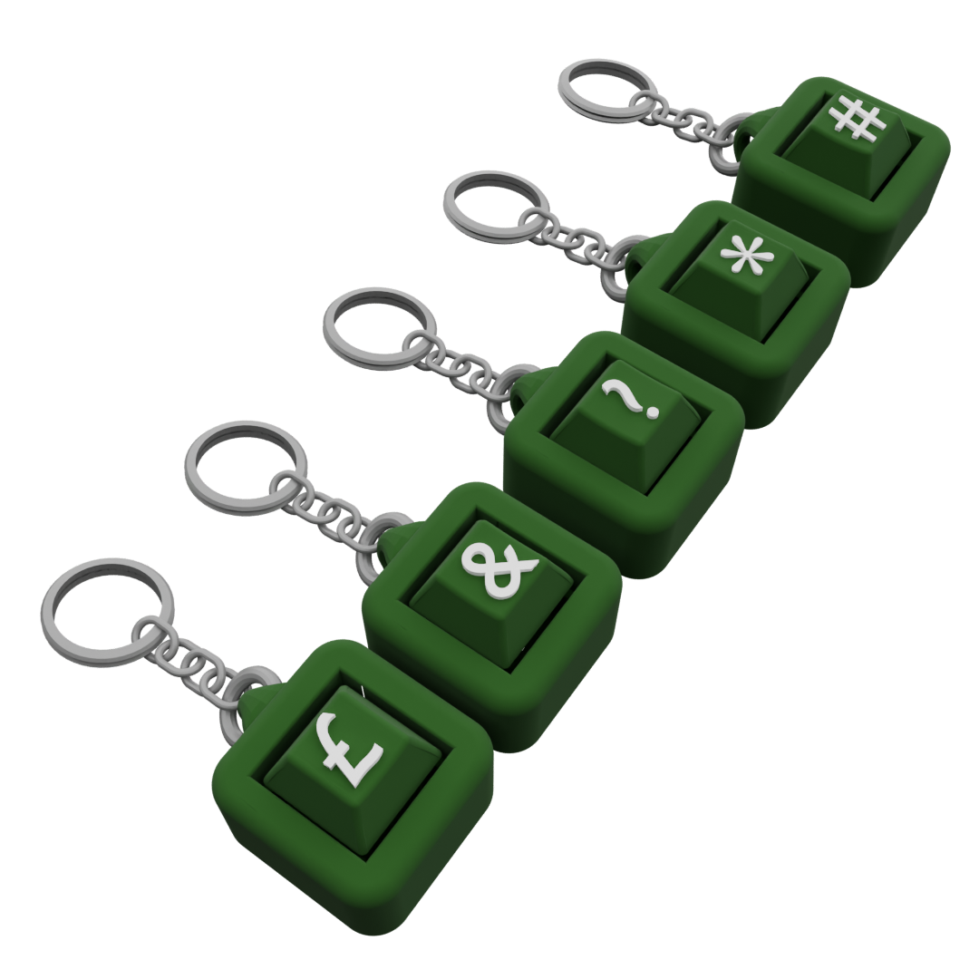 Pack of 5 Personalized Keycap Keychains – 1 Button Each