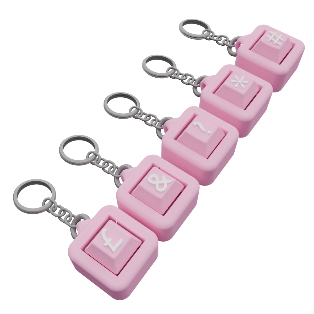 Pack of 5 Personalized Keycap Keychains – 1 Button Each