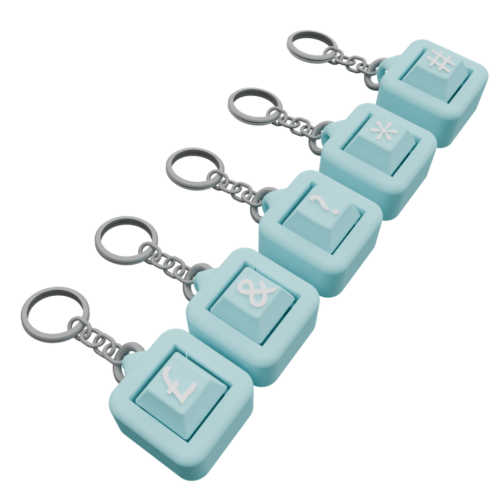 Pack of 5 Personalized Keycap Keychains – 1 Button Each