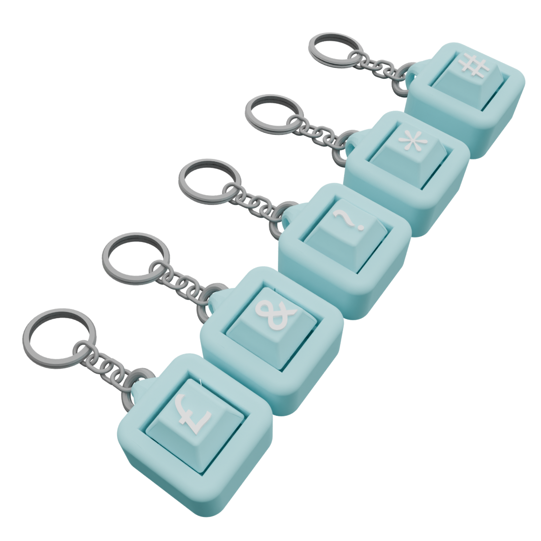 Pack of 5 Personalized Keycap Keychains – 1 Button Each