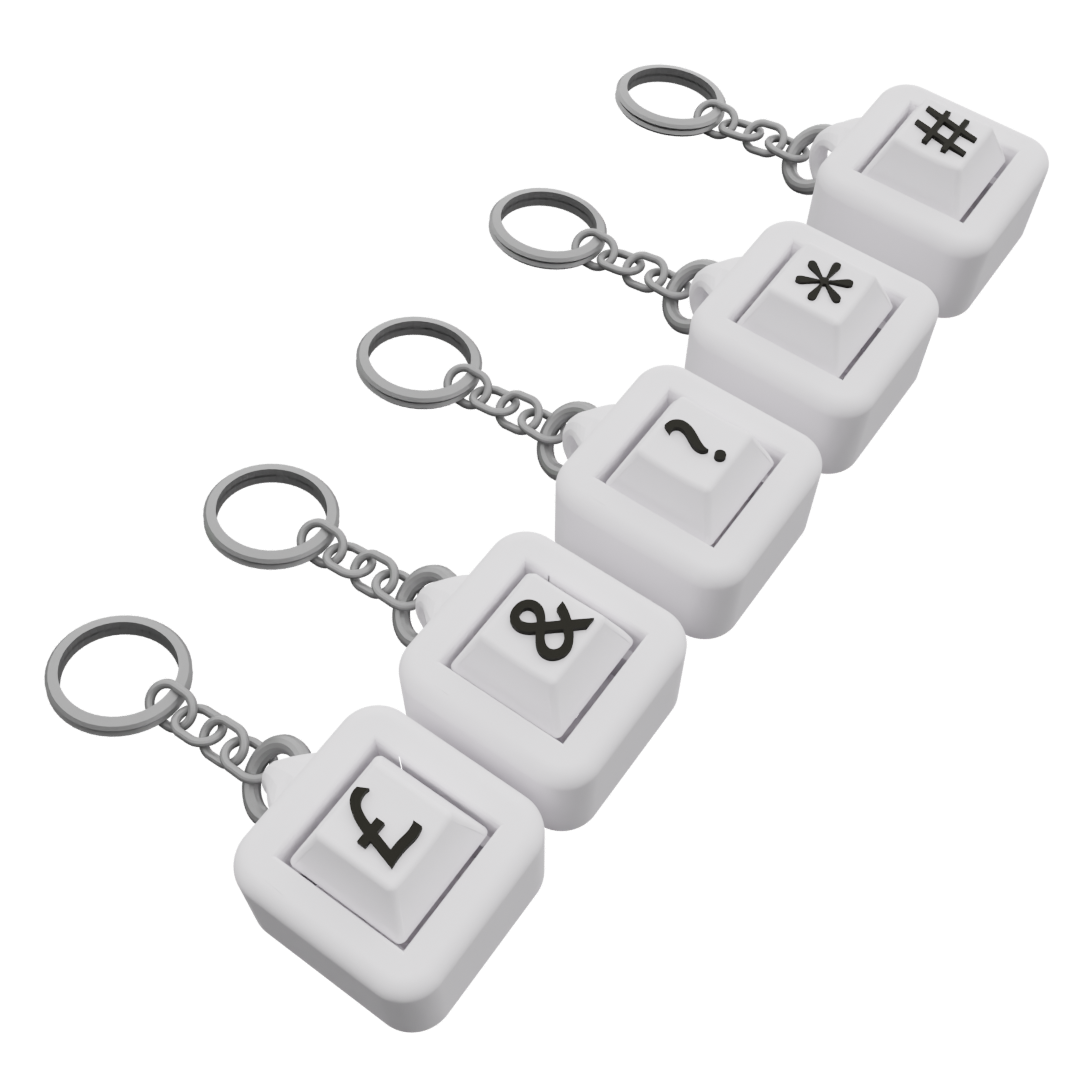 Pack of 5 Personalized Keycap Keychains – 1 Button Each