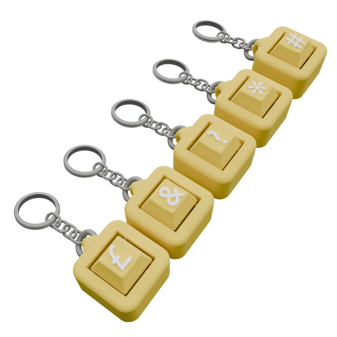 Pack of 5 Personalized Keycap Keychains – 1 Button Each
