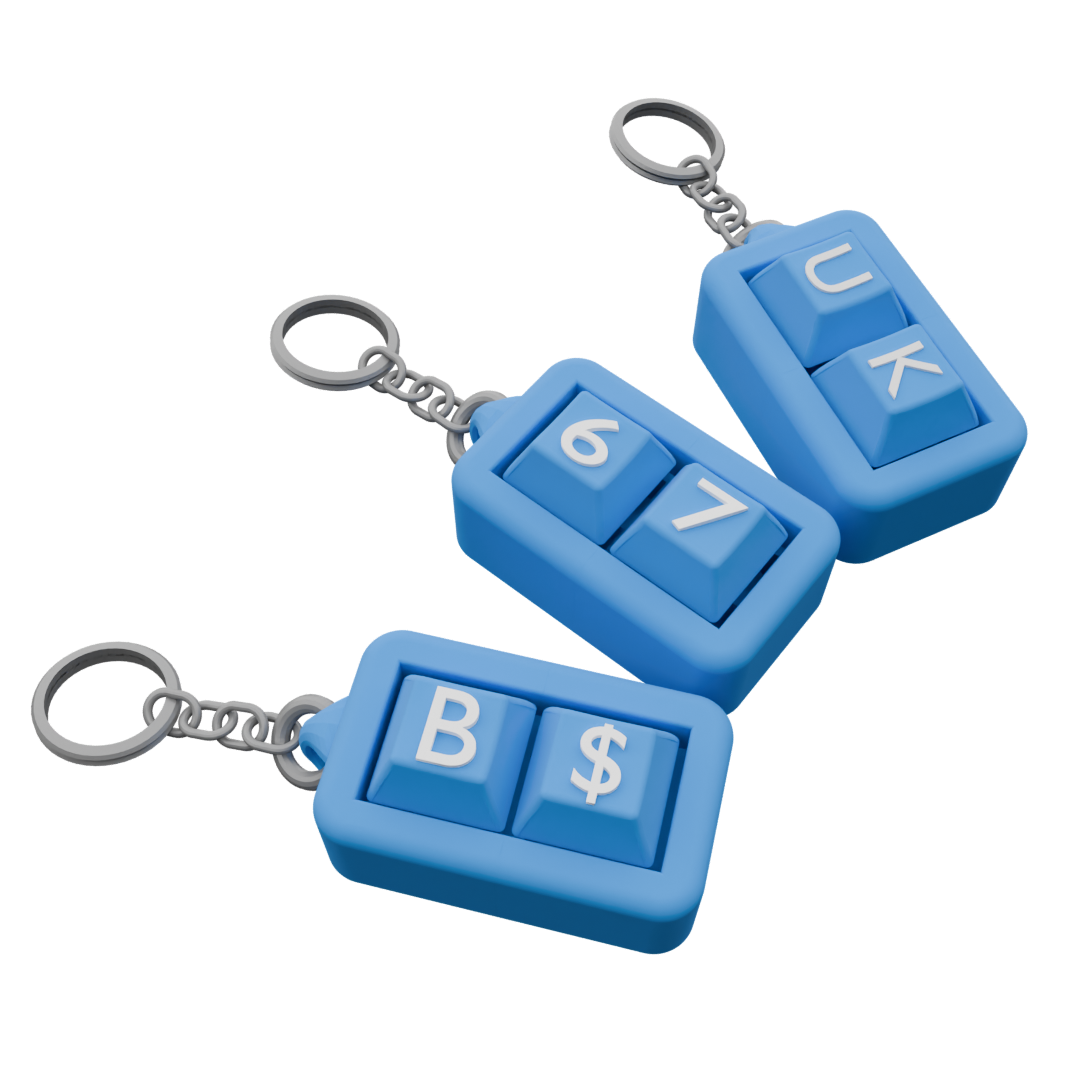 3-Pack Custom Mechanical Keychain – 2 Keycaps Each