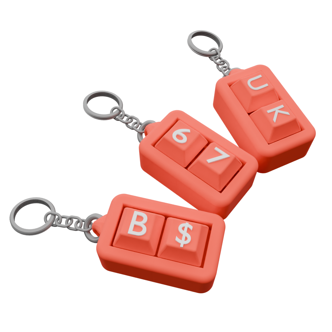 3-Pack Custom Mechanical Keychain – 2 Keycaps Each