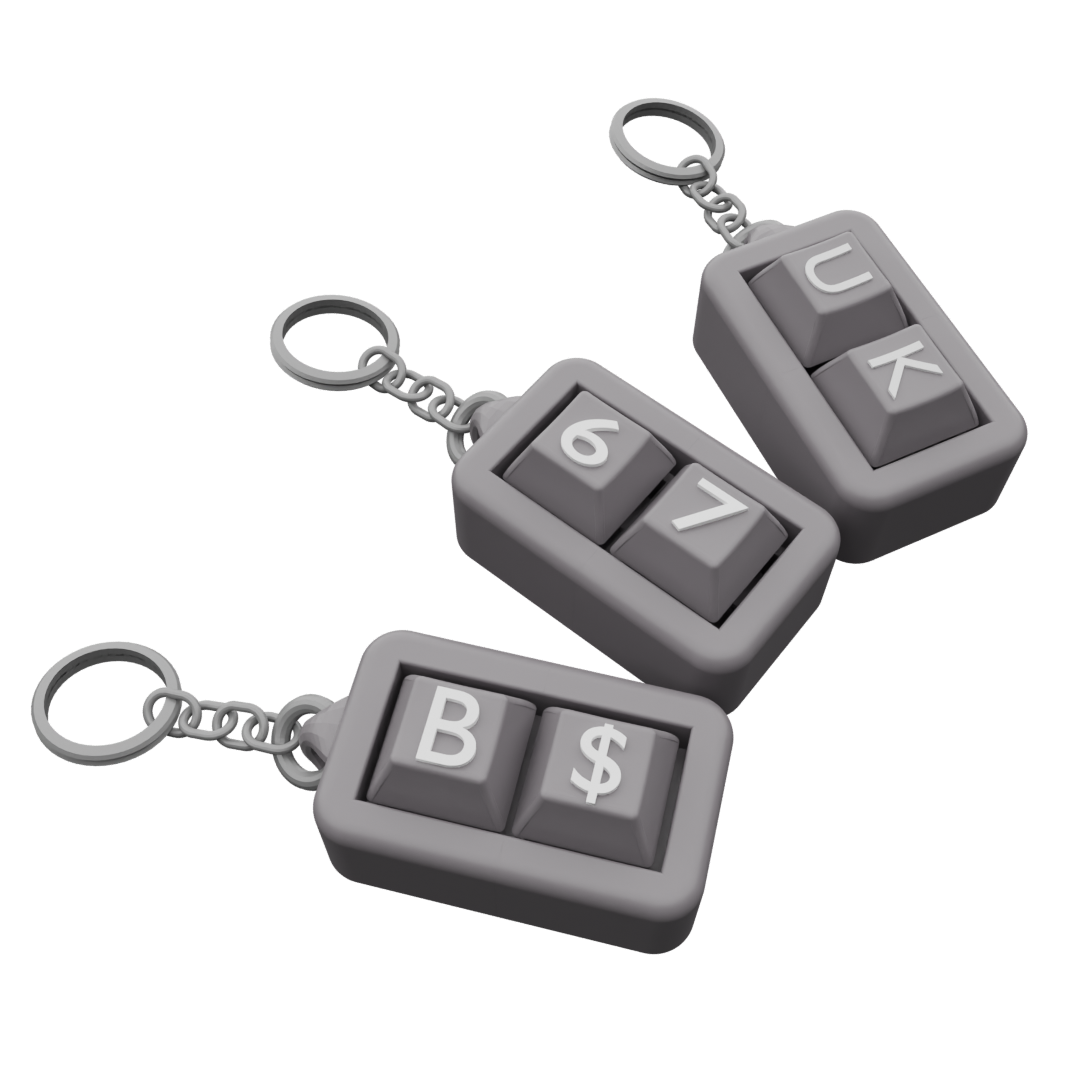 3-Pack Custom Mechanical Keychain – 2 Keycaps Each