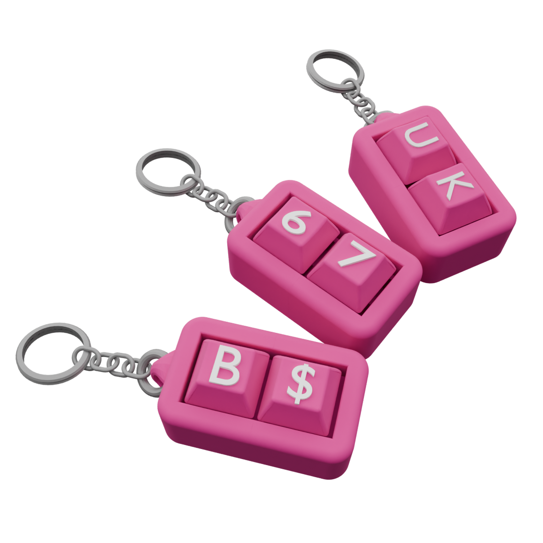 3-Pack Custom Mechanical Keychain – 2 Keycaps Each