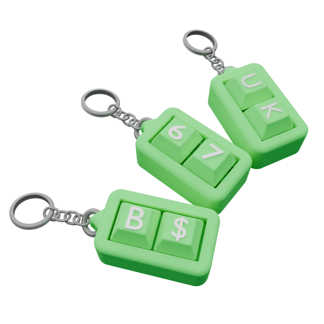3-Pack Custom Mechanical Keychain – 2 Keycaps Each