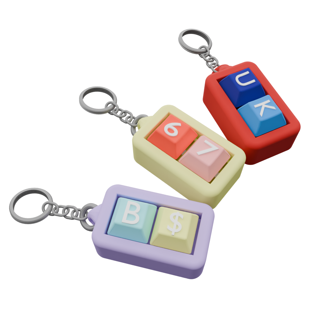 3-Pack Custom Mechanical Keychain – 2 Keycaps Each