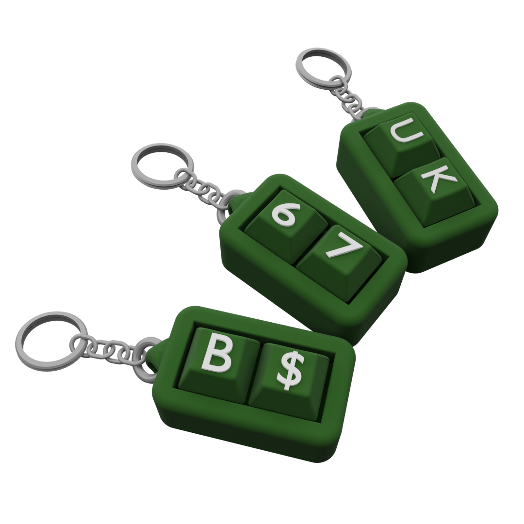 3-Pack Custom Mechanical Keychain – 2 Keycaps Each