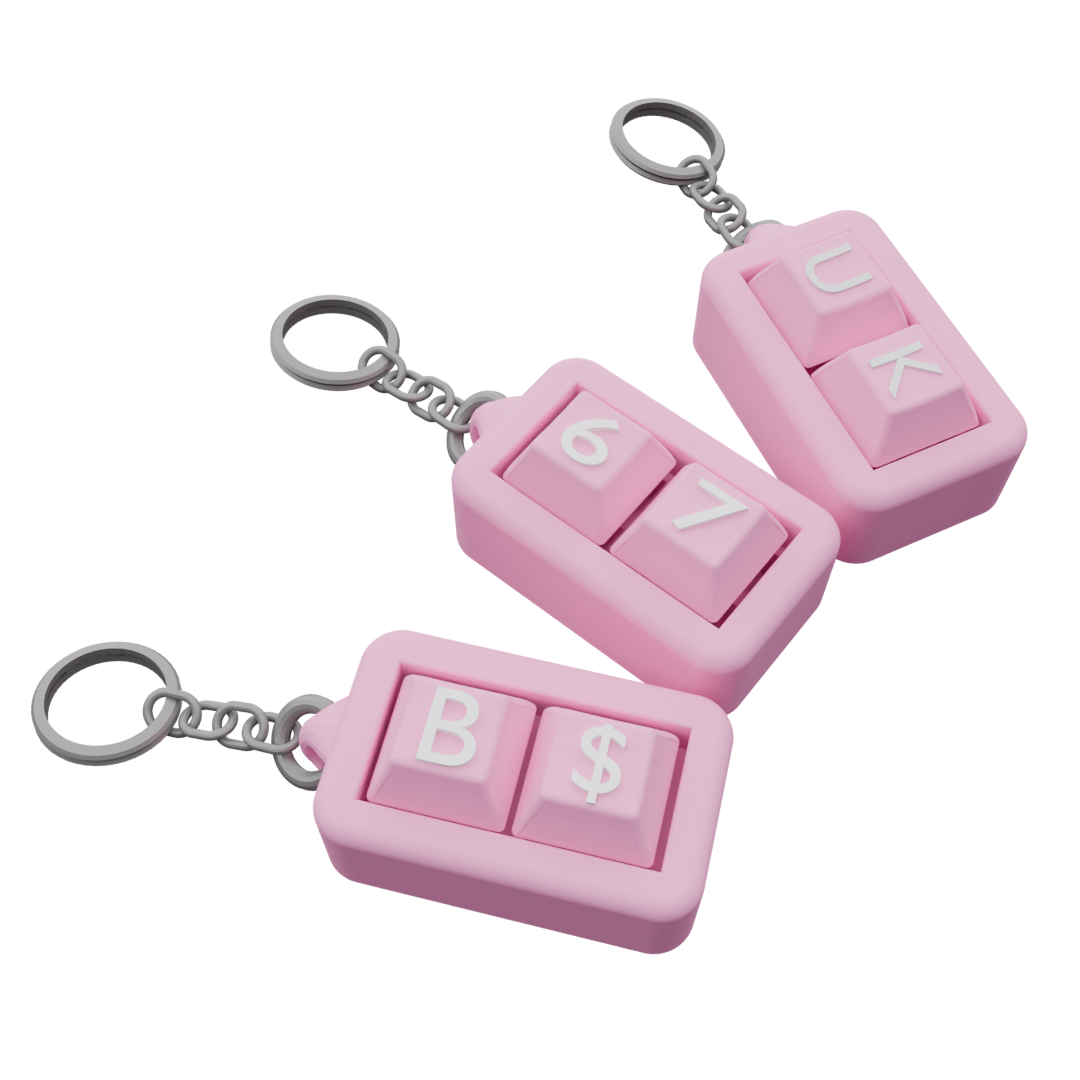 3-Pack Custom Mechanical Keychain – 2 Keycaps Each