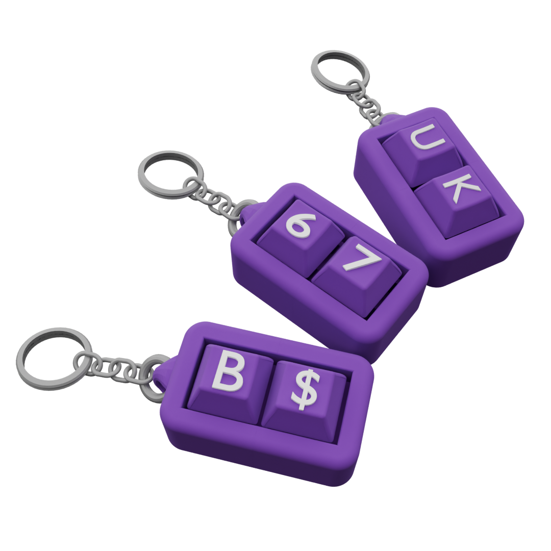 3-Pack Custom Mechanical Keychain – 2 Keycaps Each