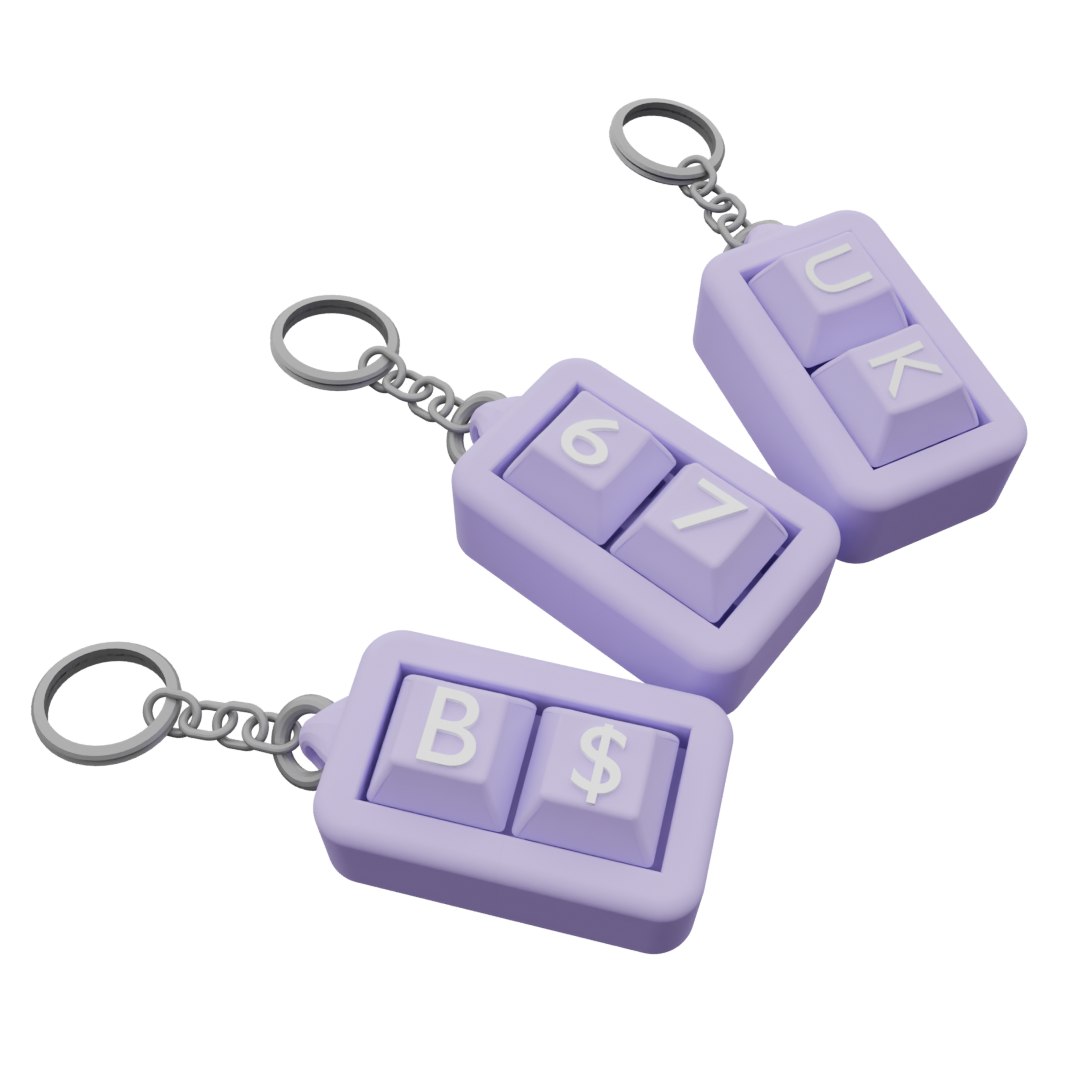 2 Custom Mechanical Keychain – 3 Keycaps Each