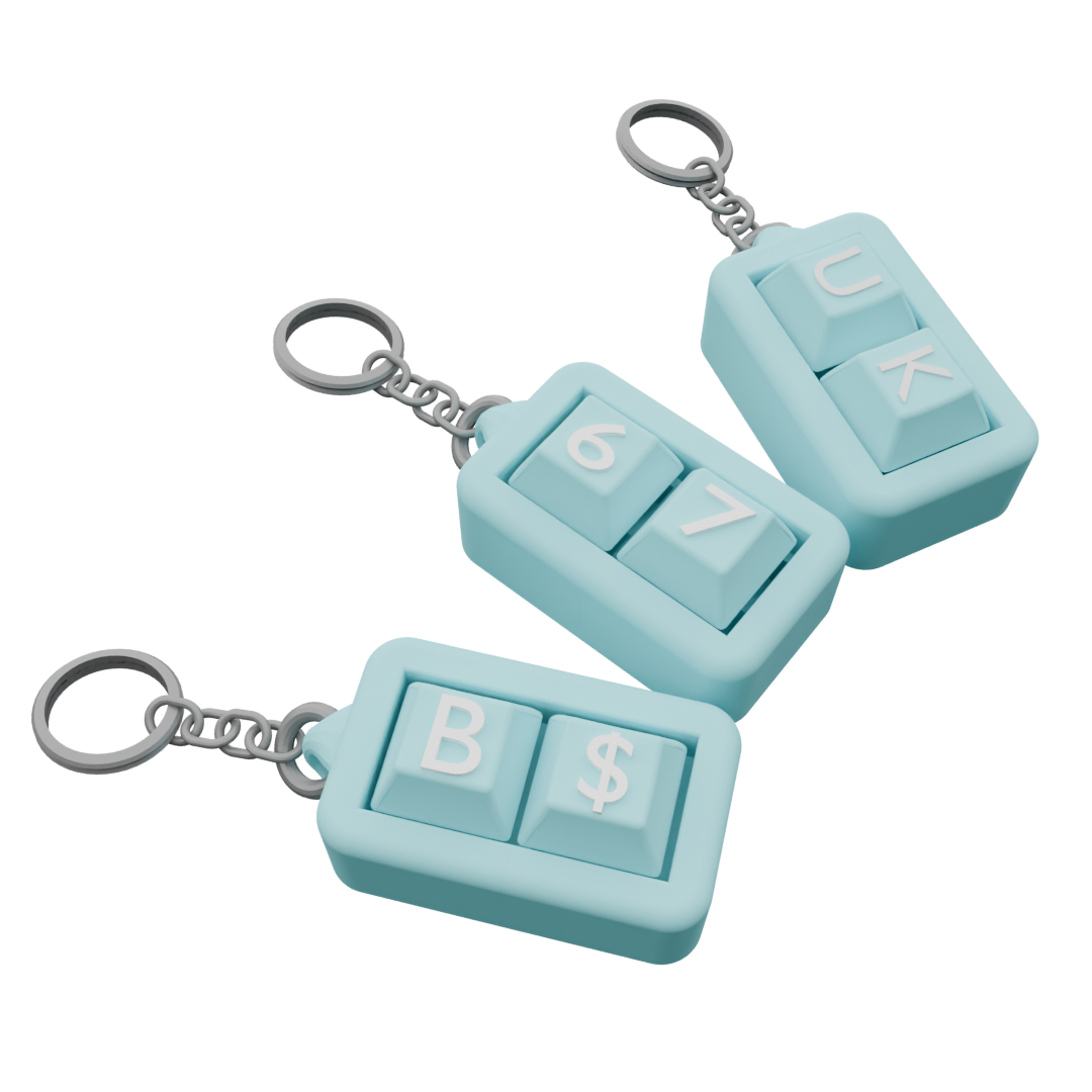 3-Pack Custom Mechanical Keychain – 2 Keycaps Each