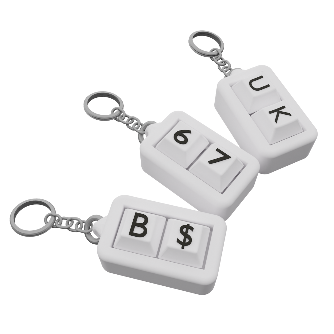3-Pack Custom Mechanical Keychain – 2 Keycaps Each