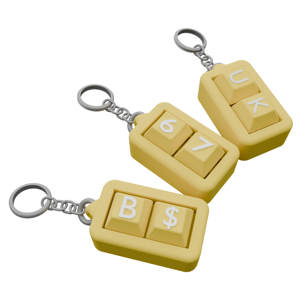 3-Pack Custom Mechanical Keychain – 2 Keycaps Each