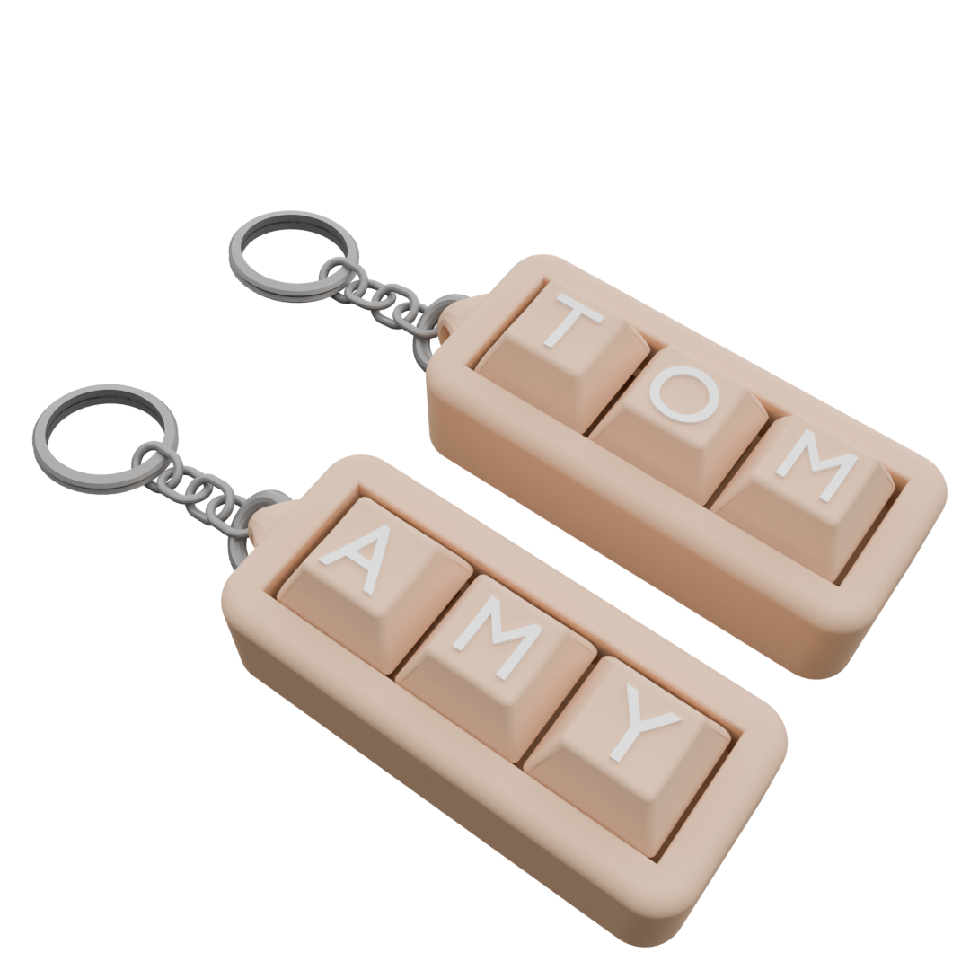2 Custom Mechanical Keychain – 3 Keycaps Each