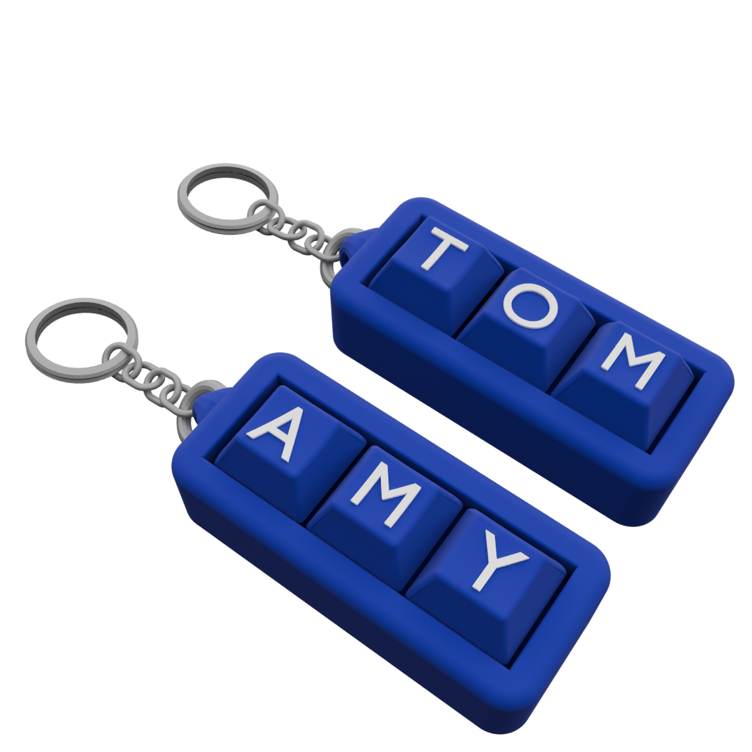2 Custom Mechanical Keychain – 3 Keycaps Each