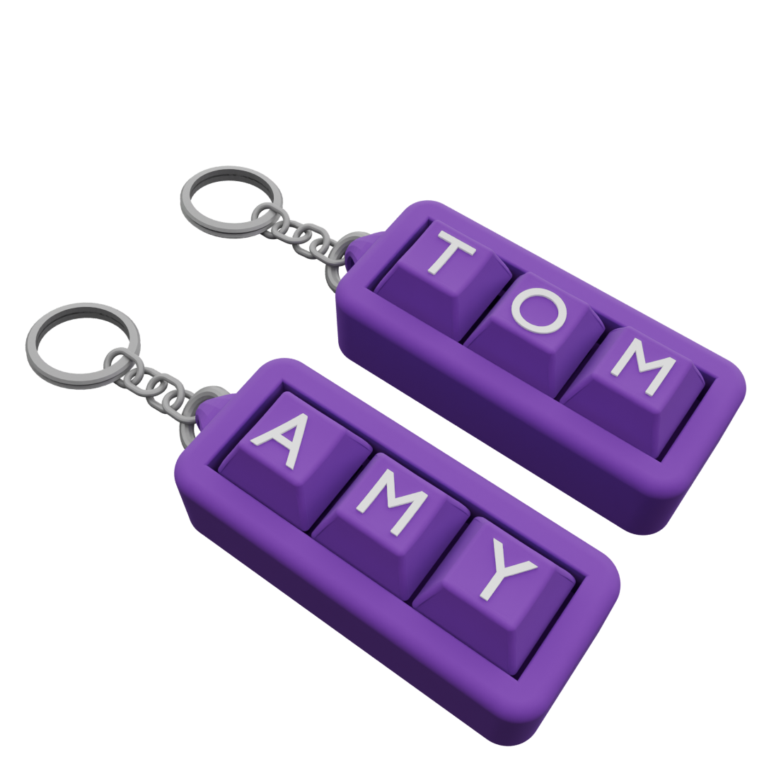 2 Custom Mechanical Keychain – 3 Keycaps Each