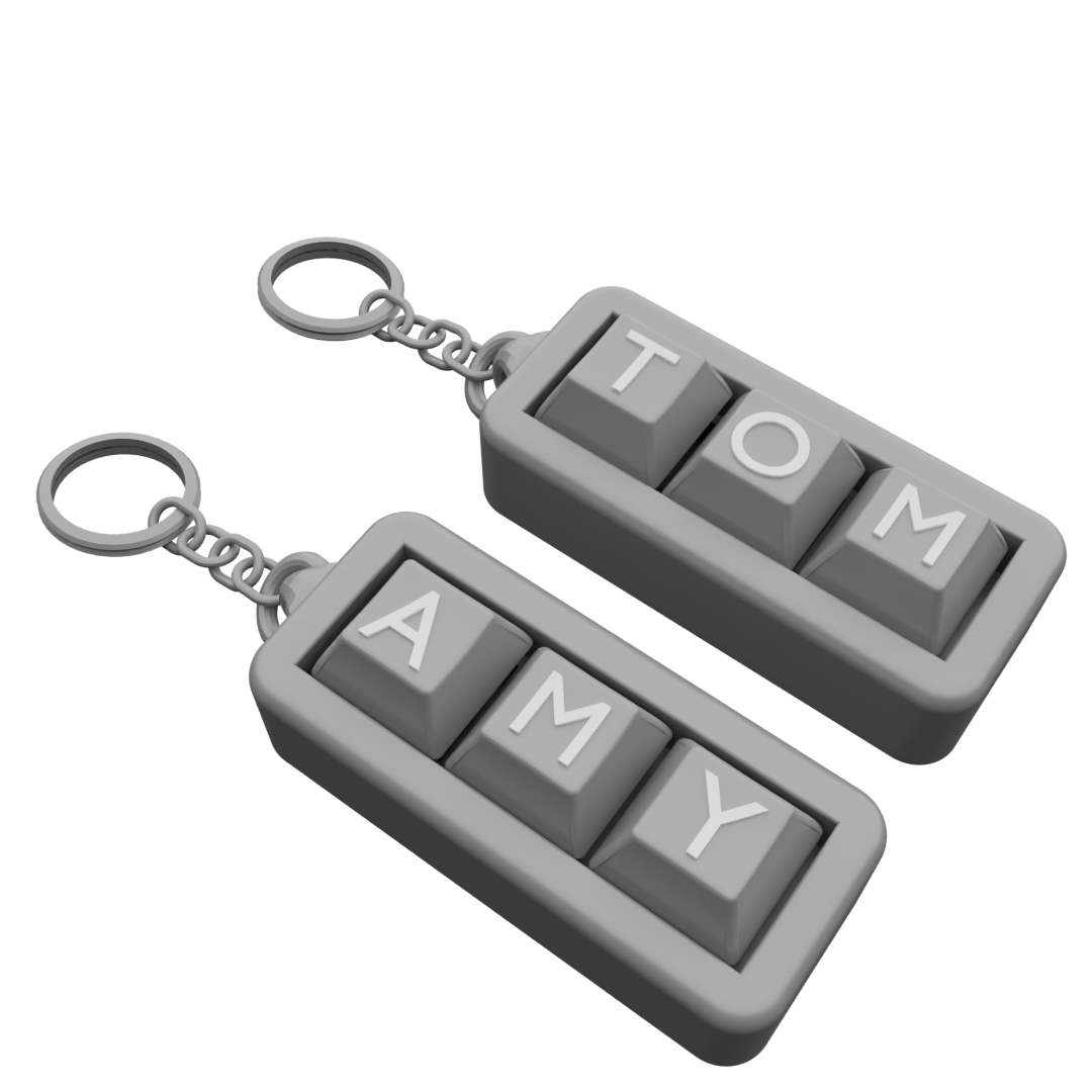 2 Custom Mechanical Keychain – 3 Keycaps Each