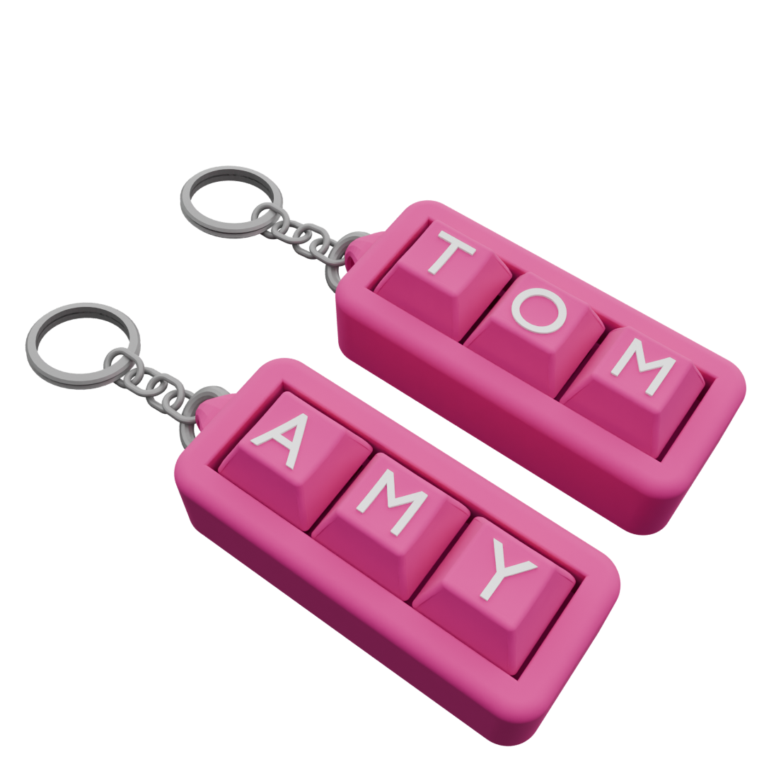 2 Custom Mechanical Keychain – 3 Keycaps Each