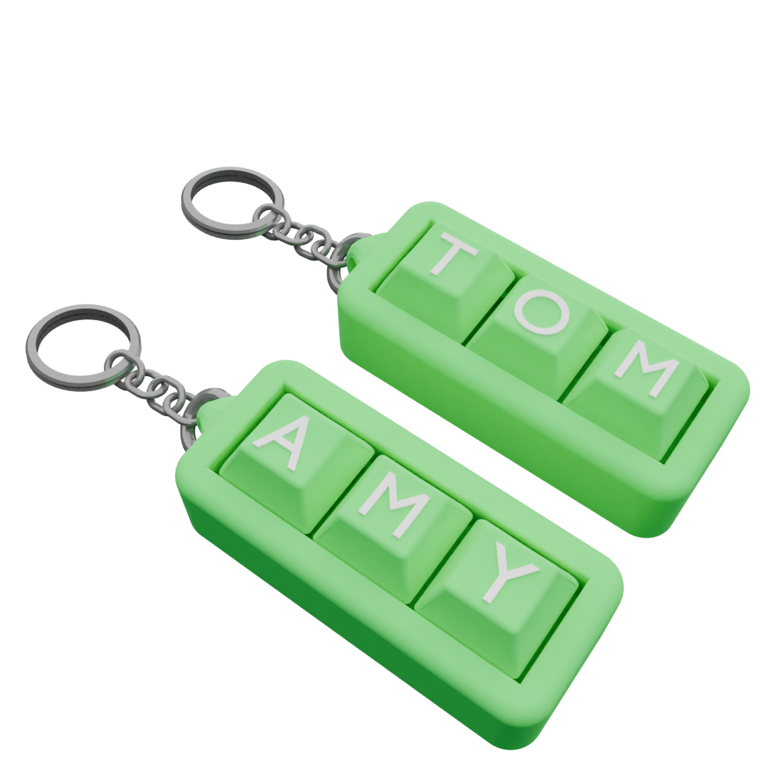 2 Custom Mechanical Keychain – 3 Keycaps Each