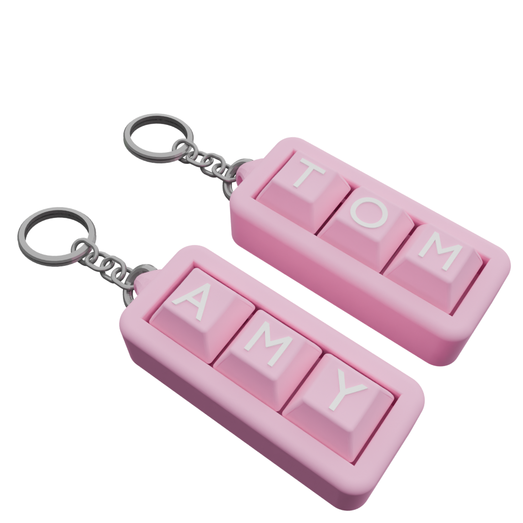 2 Custom Mechanical Keychain – 3 Keycaps Each