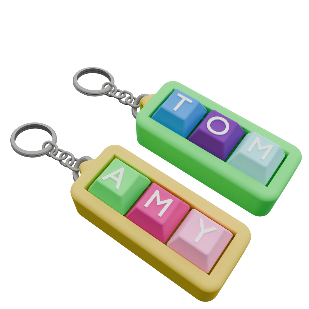 2 Custom Mechanical Keychain – 3 Keycaps Each