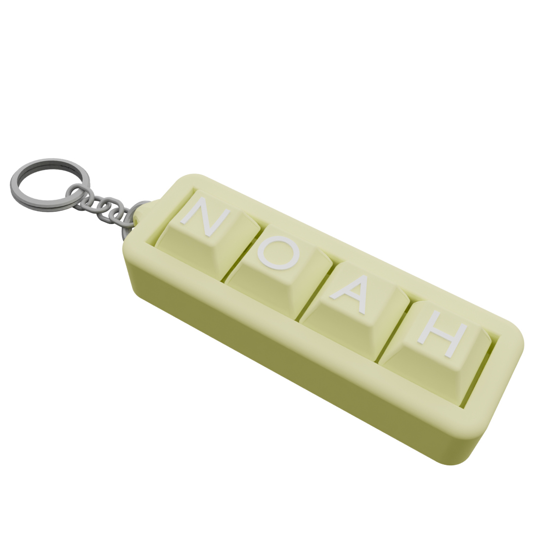Personalized 4-Key Clicky Keychain – Your Name, Your Color, Your Style