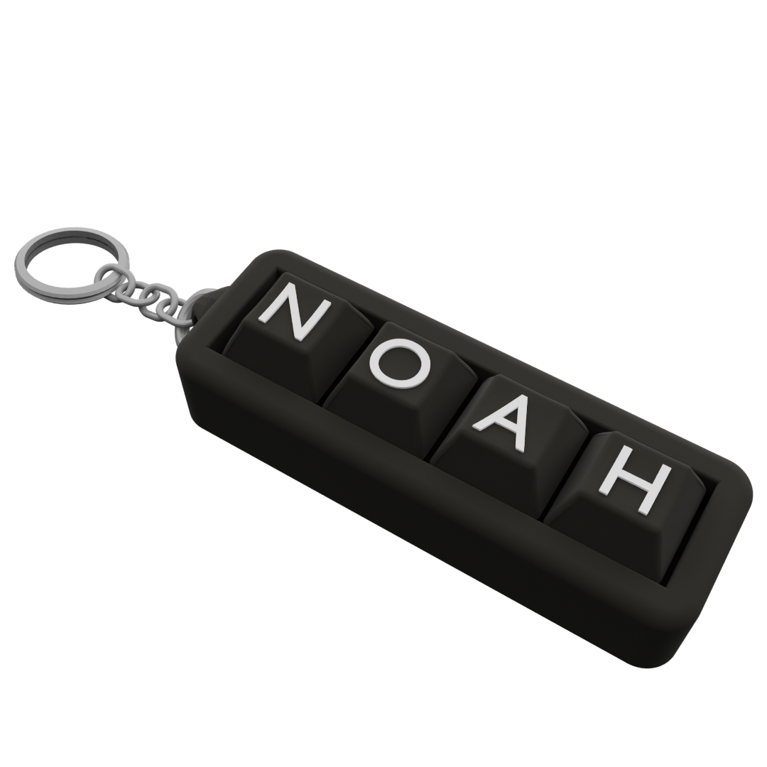 Personalized 4-Key Clicky Keychain – Your Name, Your Color, Your Style