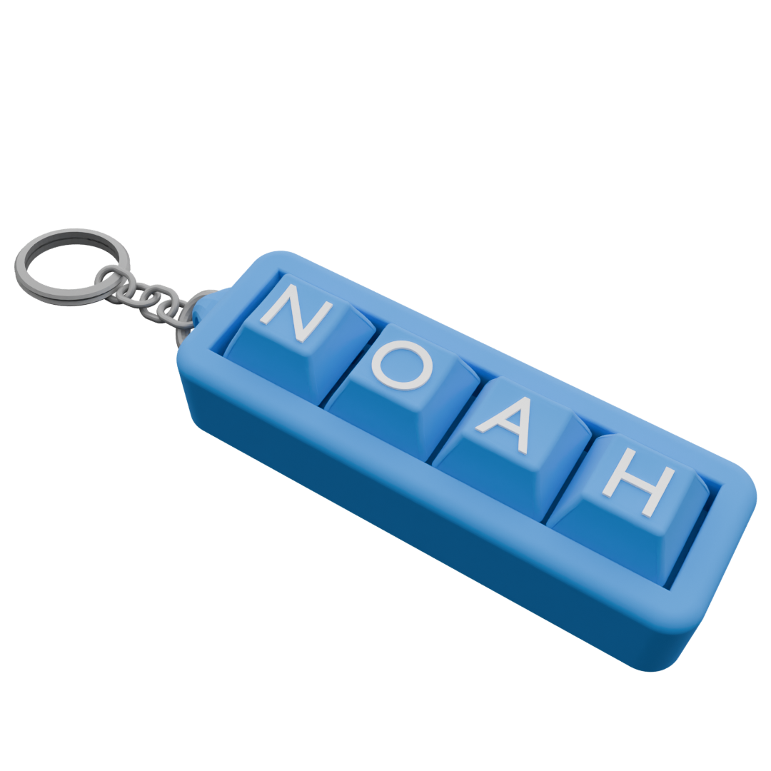Personalized 4-Key Clicky Keychain – Your Name, Your Color, Your Style
