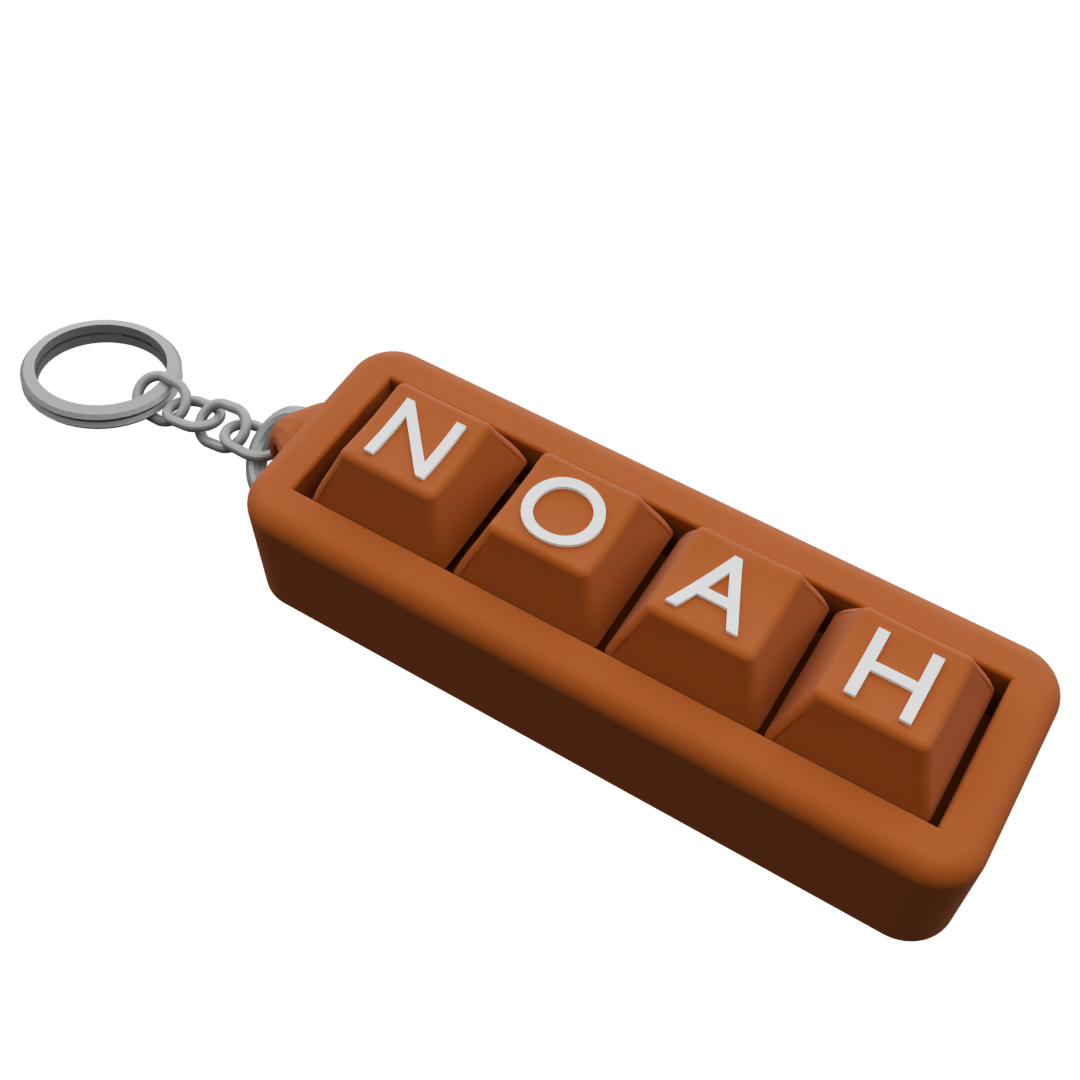 Personalized 4-Key Clicky Keychain – Your Name, Your Color, Your Style