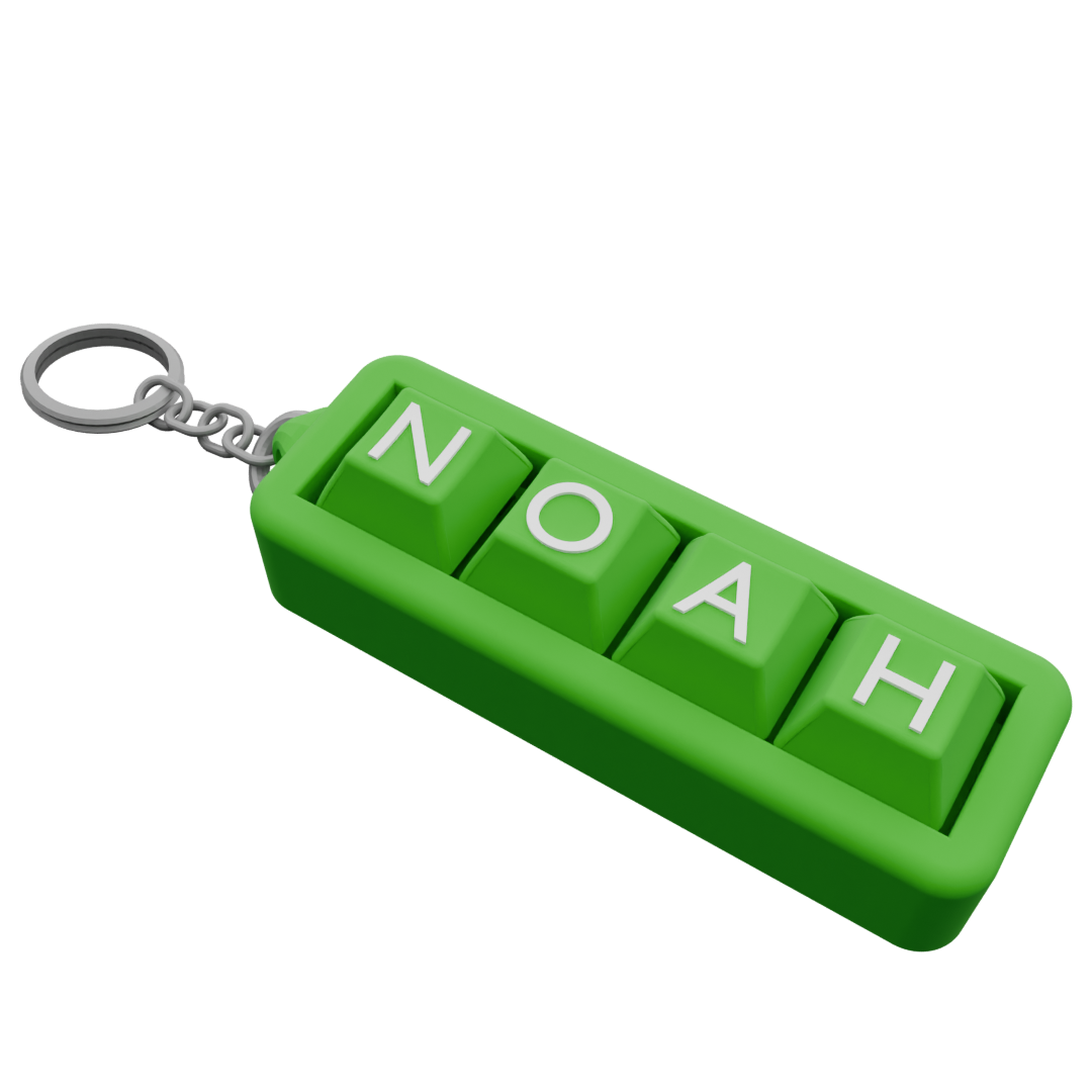 Personalized 4-Key Clicky Keychain – Your Name, Your Color, Your Style