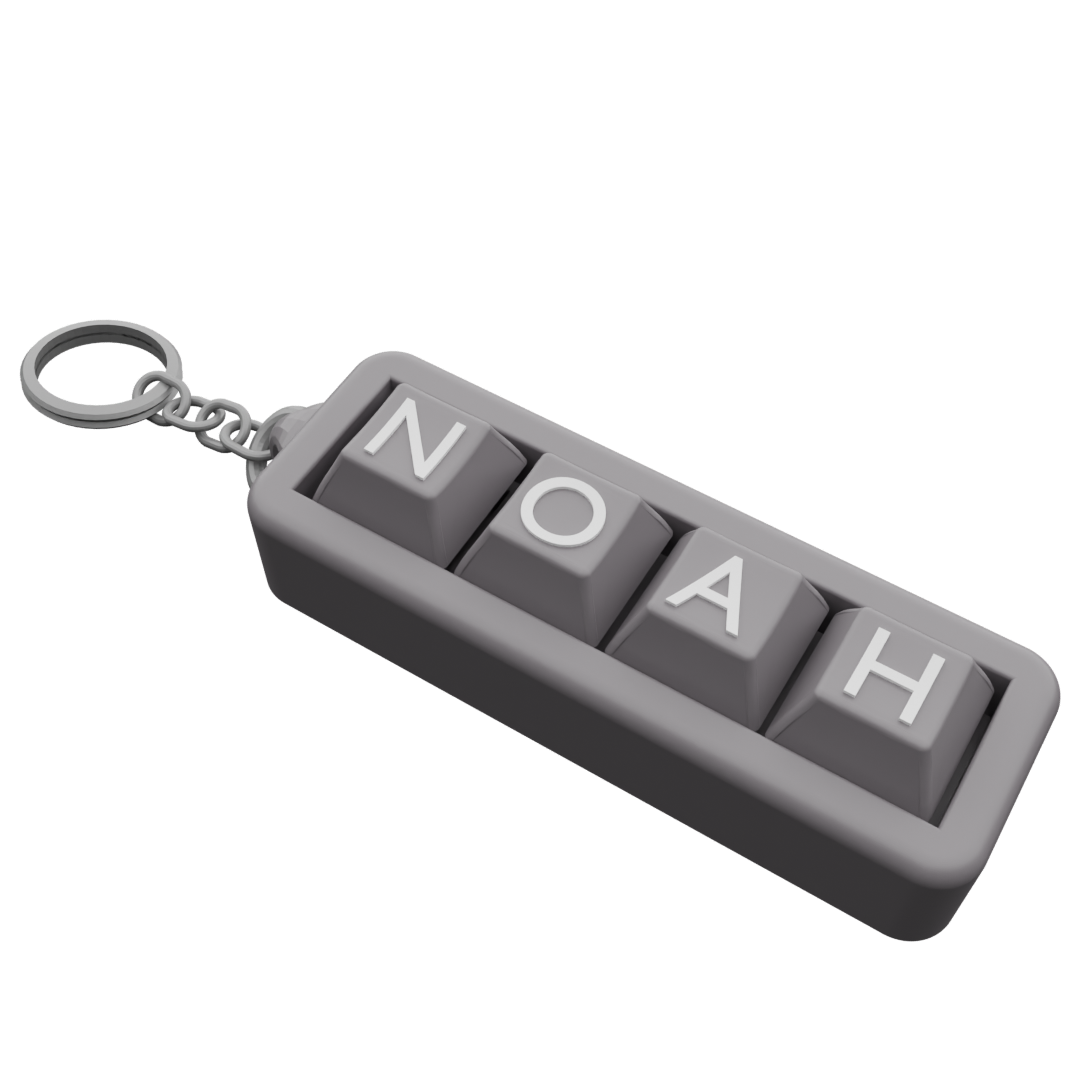 Personalized 4-Key Clicky Keychain – Your Name, Your Color, Your Style