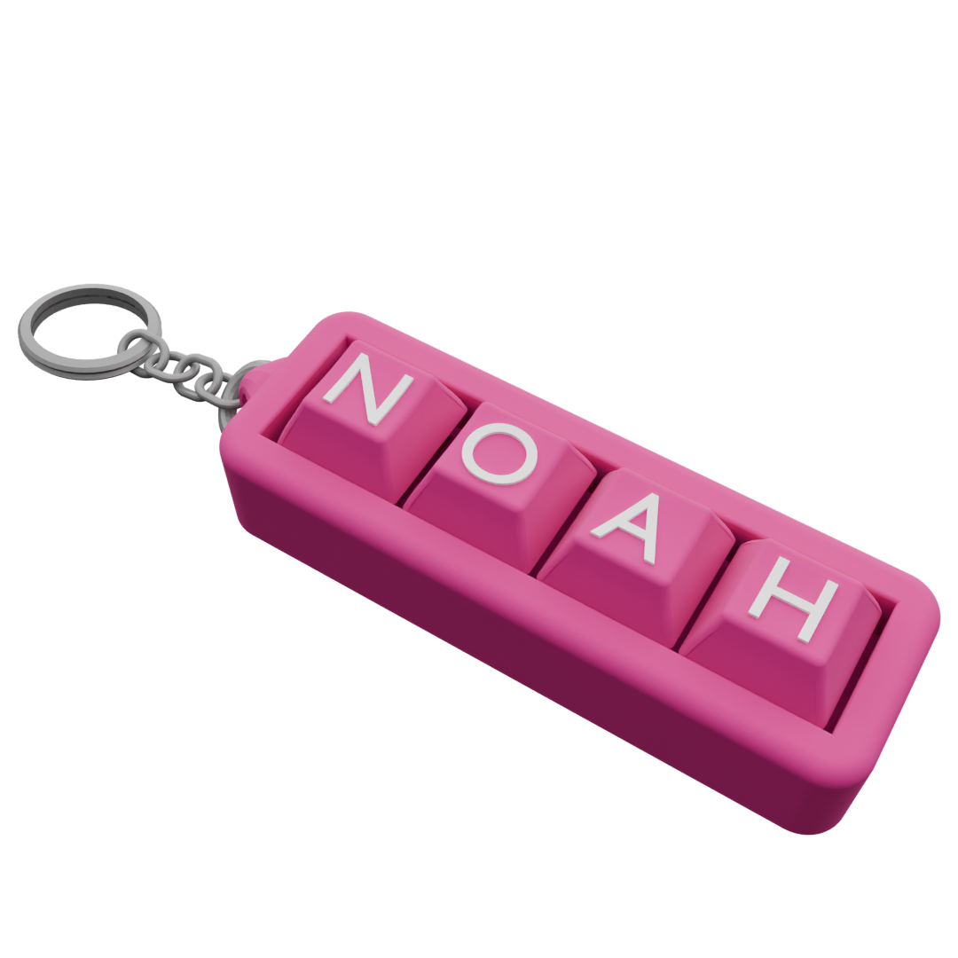 Personalized 4-Key Clicky Keychain – Your Name, Your Color, Your Style