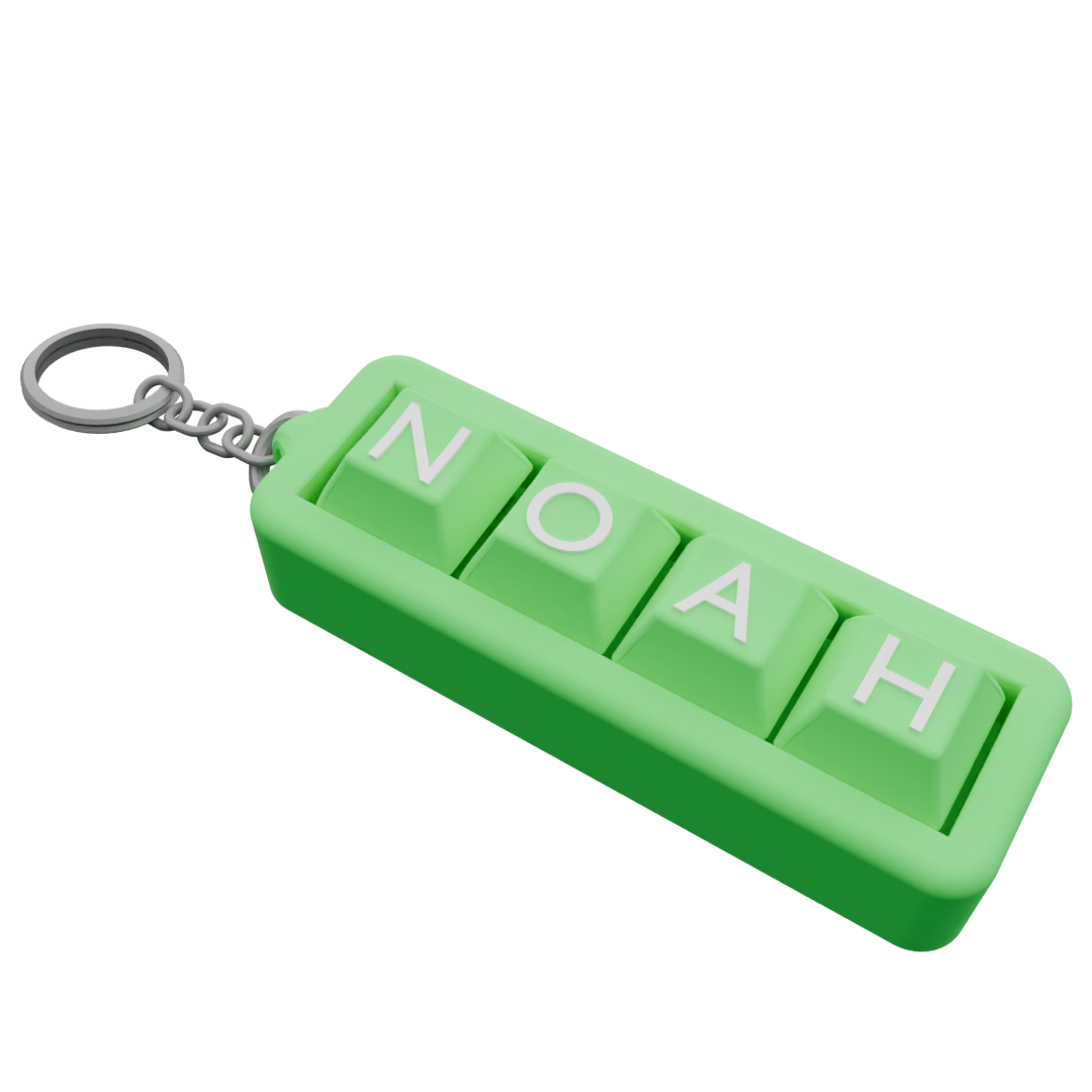 Personalized 4-Key Clicky Keychain – Your Name, Your Color, Your Style