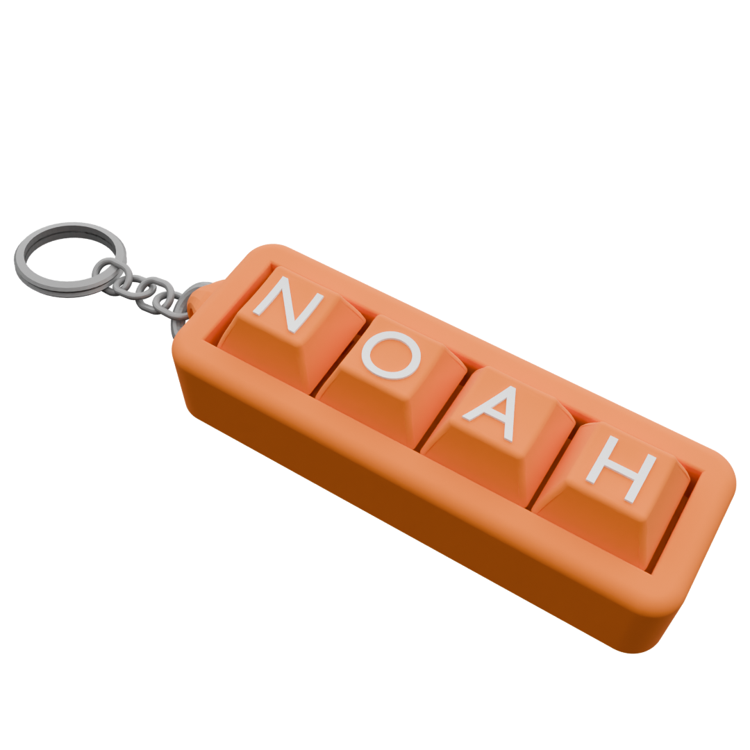 Personalized 4-Key Clicky Keychain – Your Name, Your Color, Your Style
