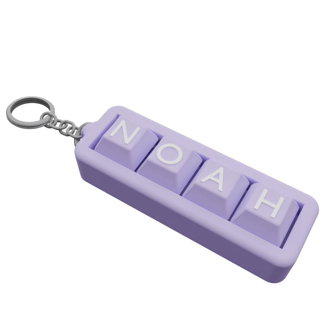 Personalized 4-Key Clicky Keychain – Your Name, Your Color, Your Style