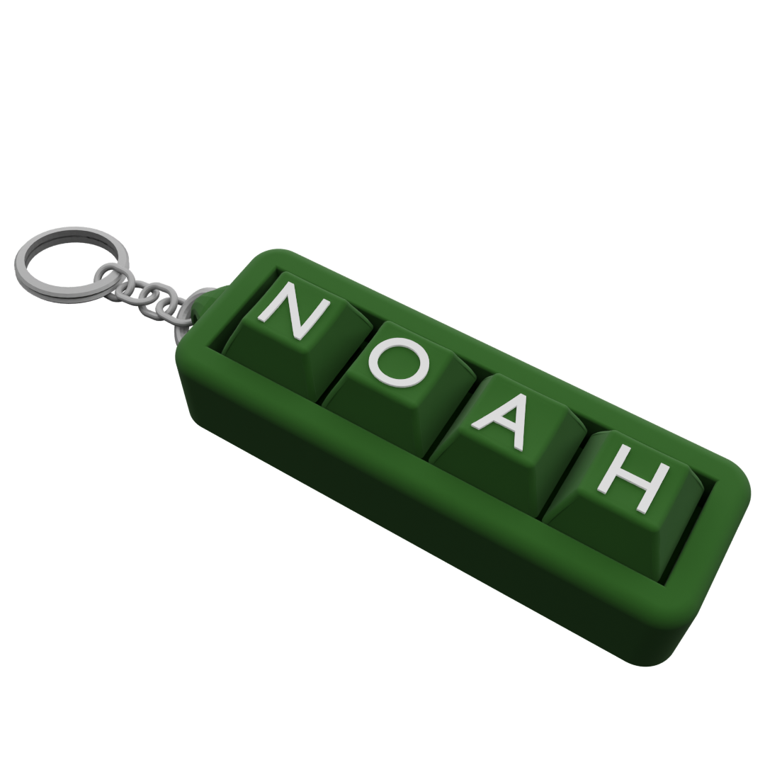 Personalized 4-Key Clicky Keychain – Your Name, Your Color, Your Style