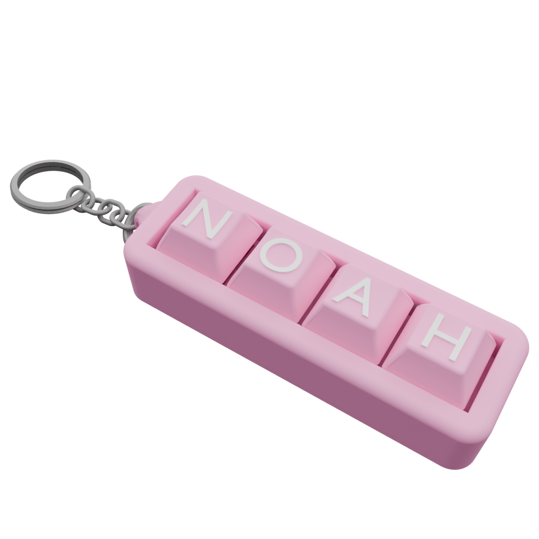 Personalized 4-Key Clicky Keychain – Your Name, Your Color, Your Style