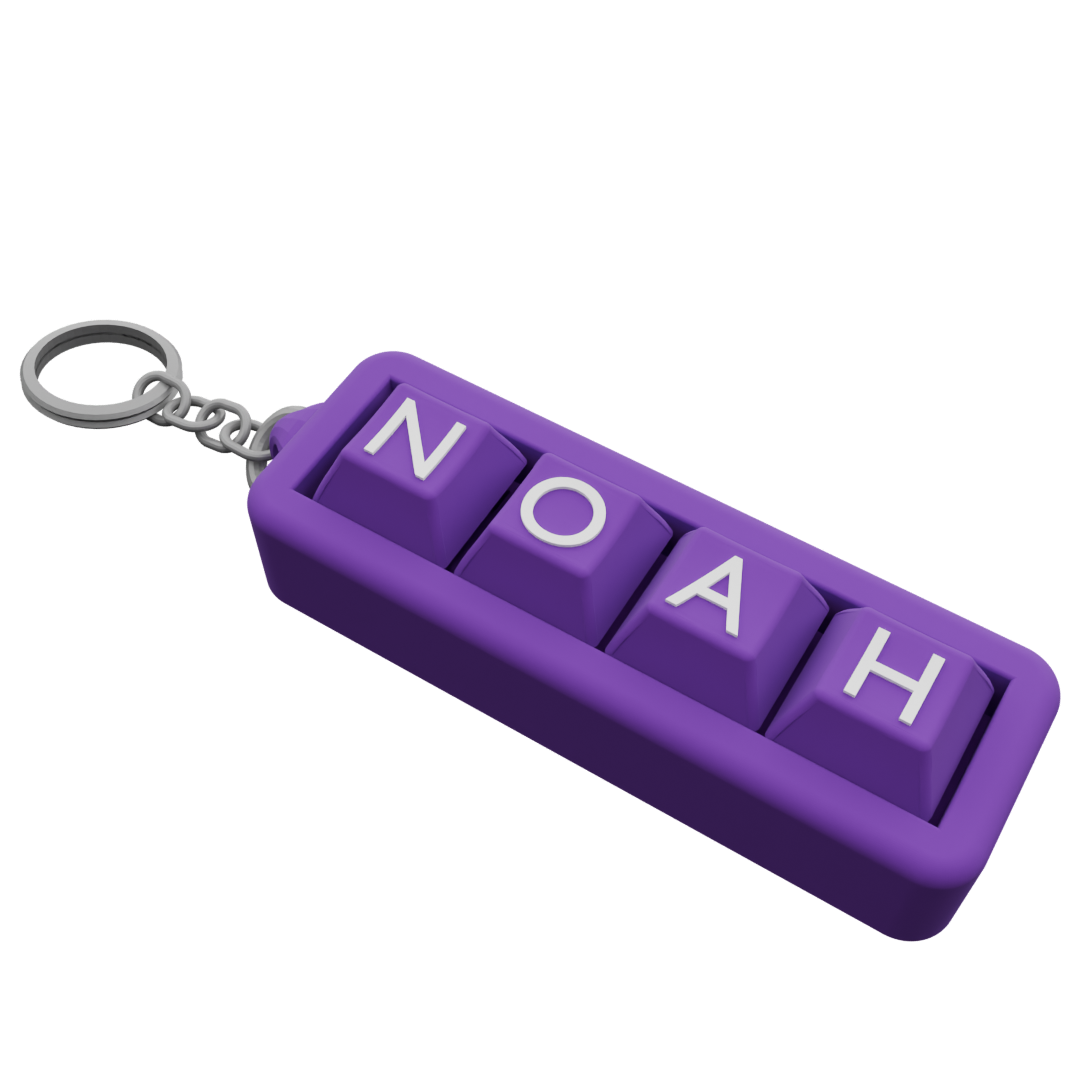 Personalized 4-Key Clicky Keychain – Your Name, Your Color, Your Style