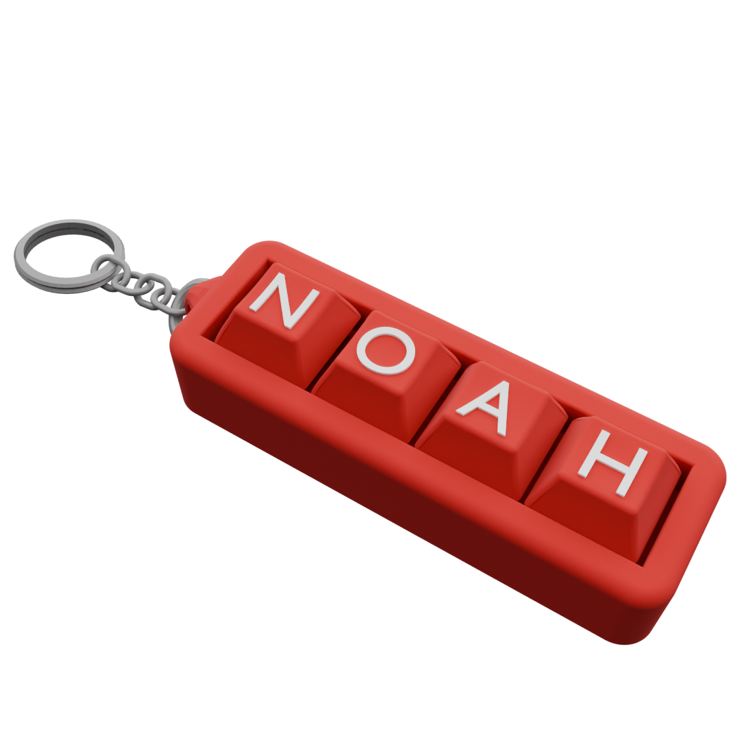 Personalized 4-Key Clicky Keychain – Your Name, Your Color, Your Style