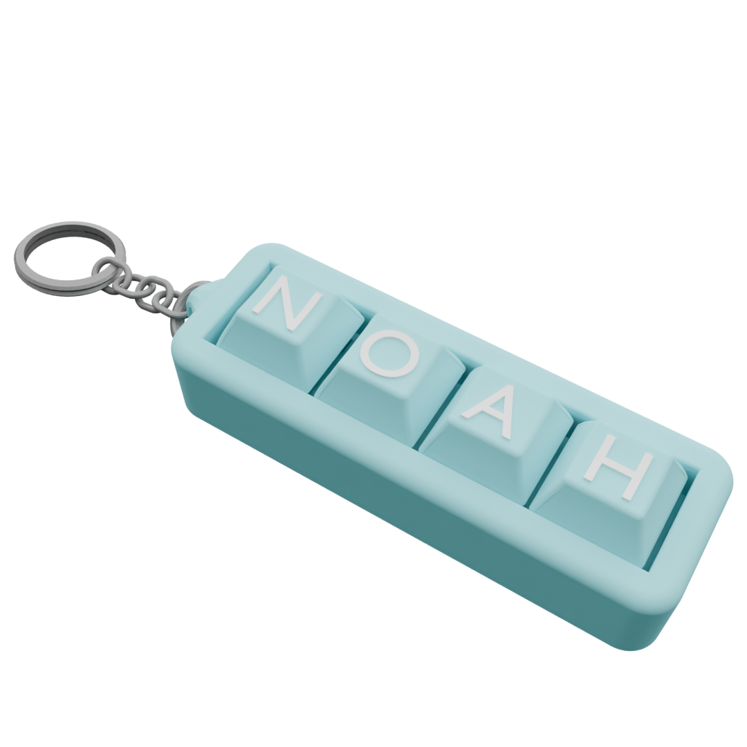 Personalized 4-Key Clicky Keychain – Your Name, Your Color, Your Style