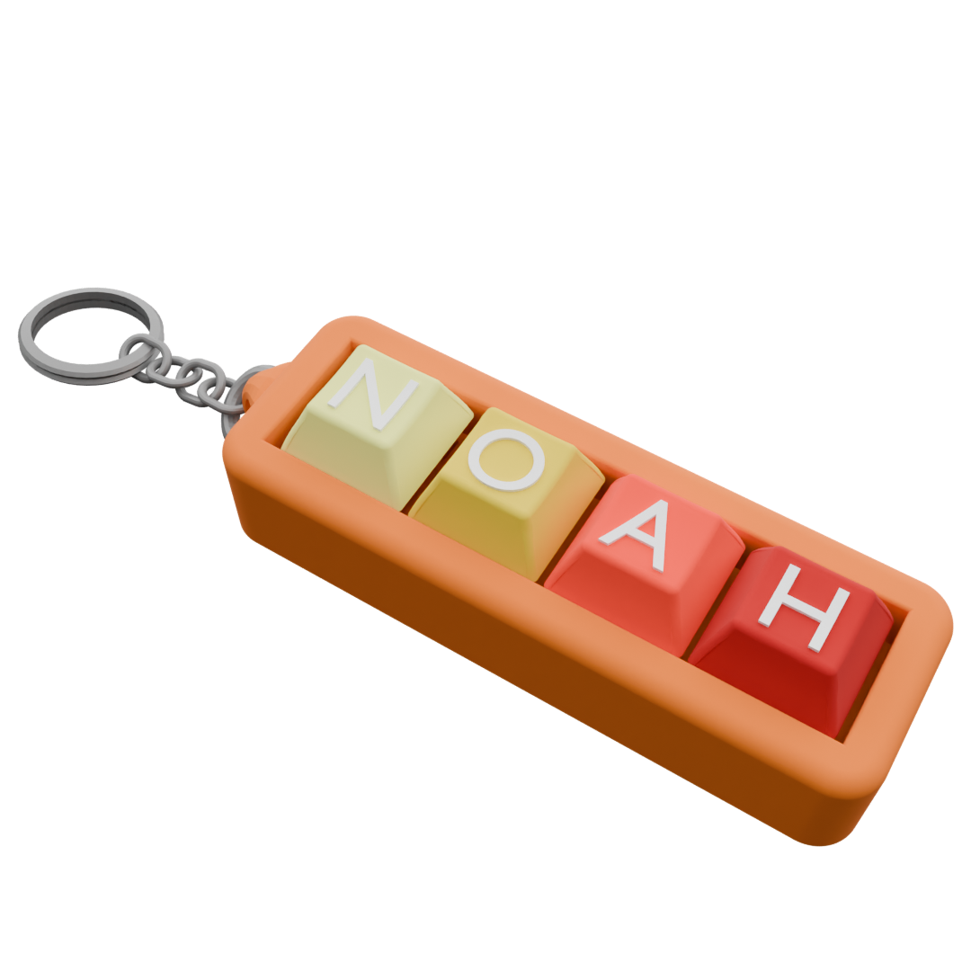 Personalized 4-Key Clicky Keychain – Your Name, Your Color, Your Style